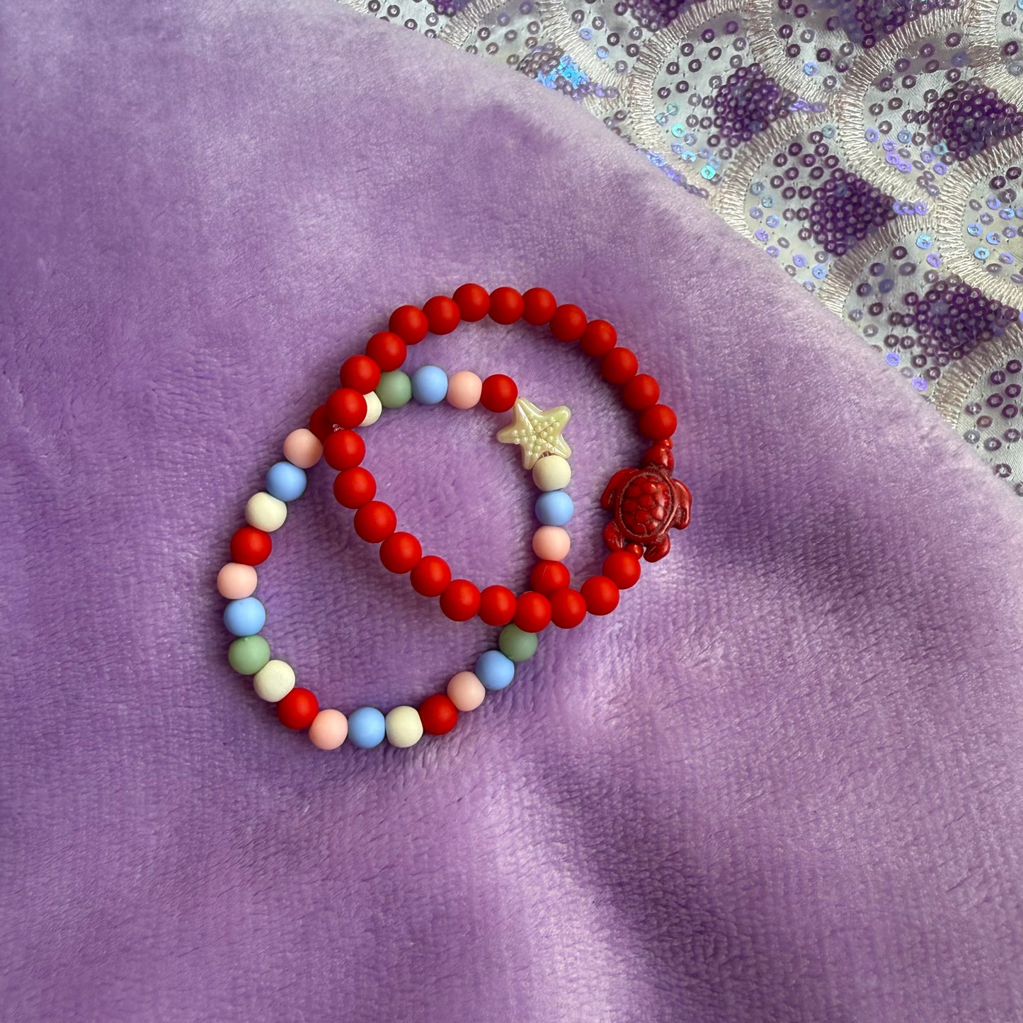 6” x 2 red turtle set