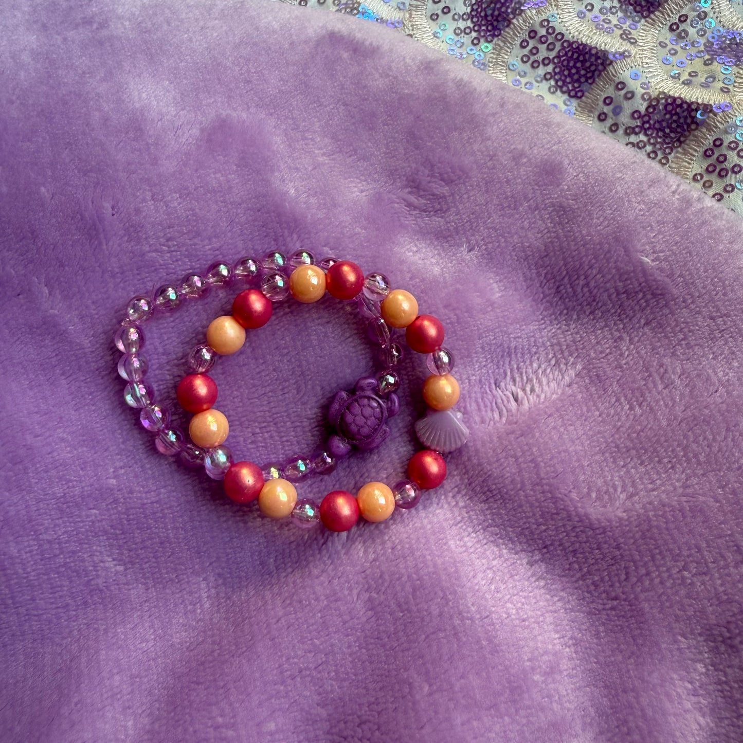6” x 2 purple turtle set