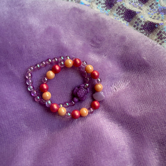 6” x 2 purple turtle set