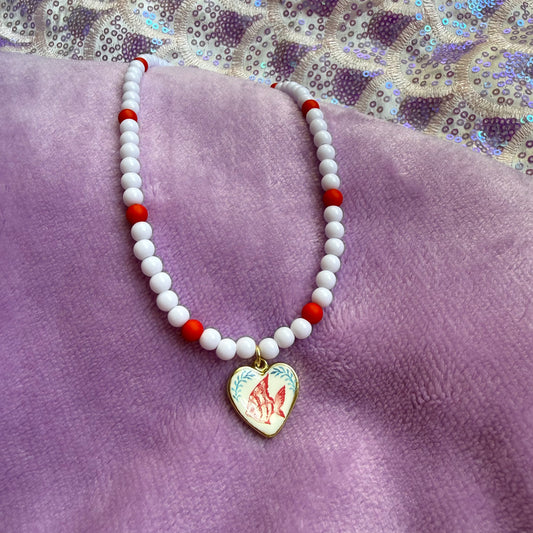 13” red fish necklace